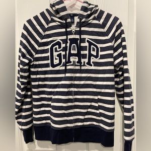 Gap striped full zip hoodie